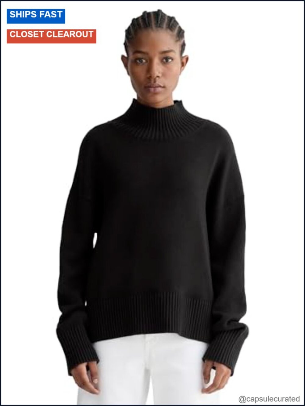 Women's Boxy Turtleneck Sweater in Everyday Cotton